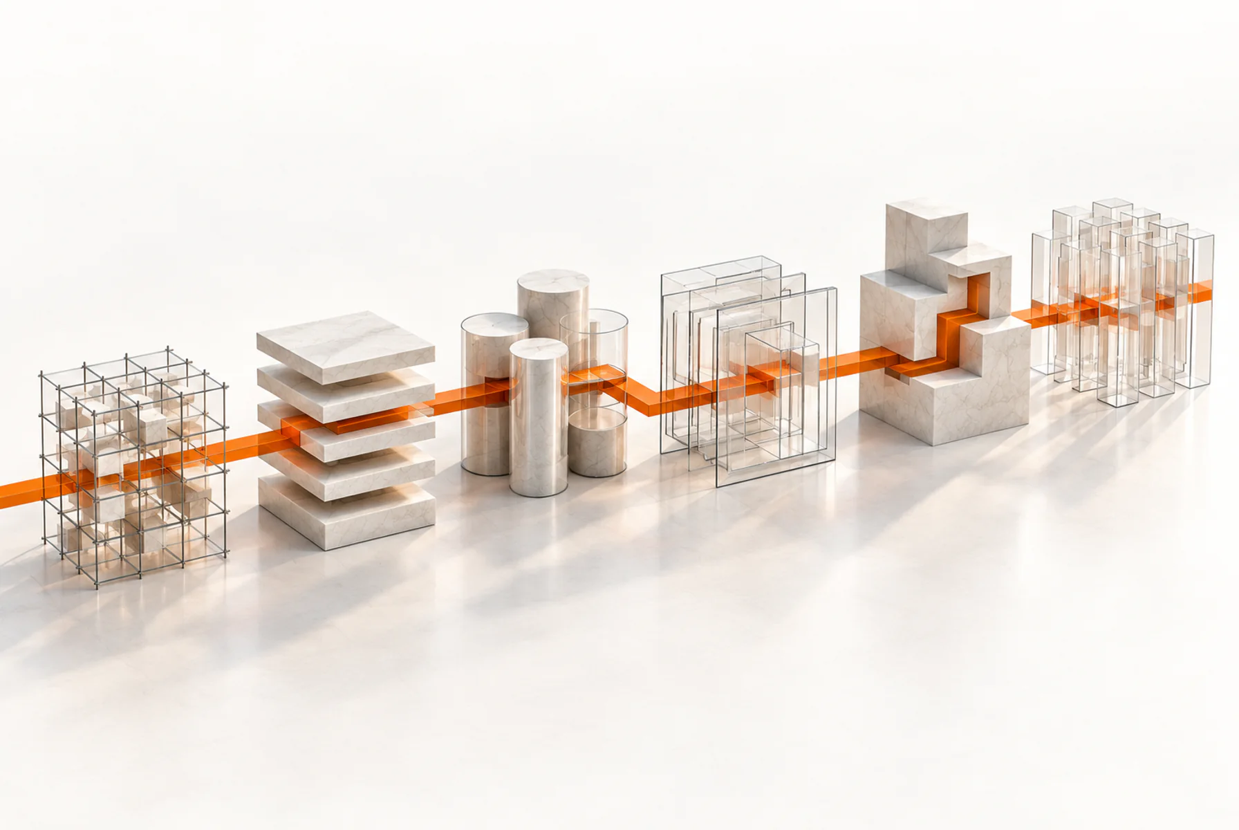Connected abstract systems illustrating enterprise complexity